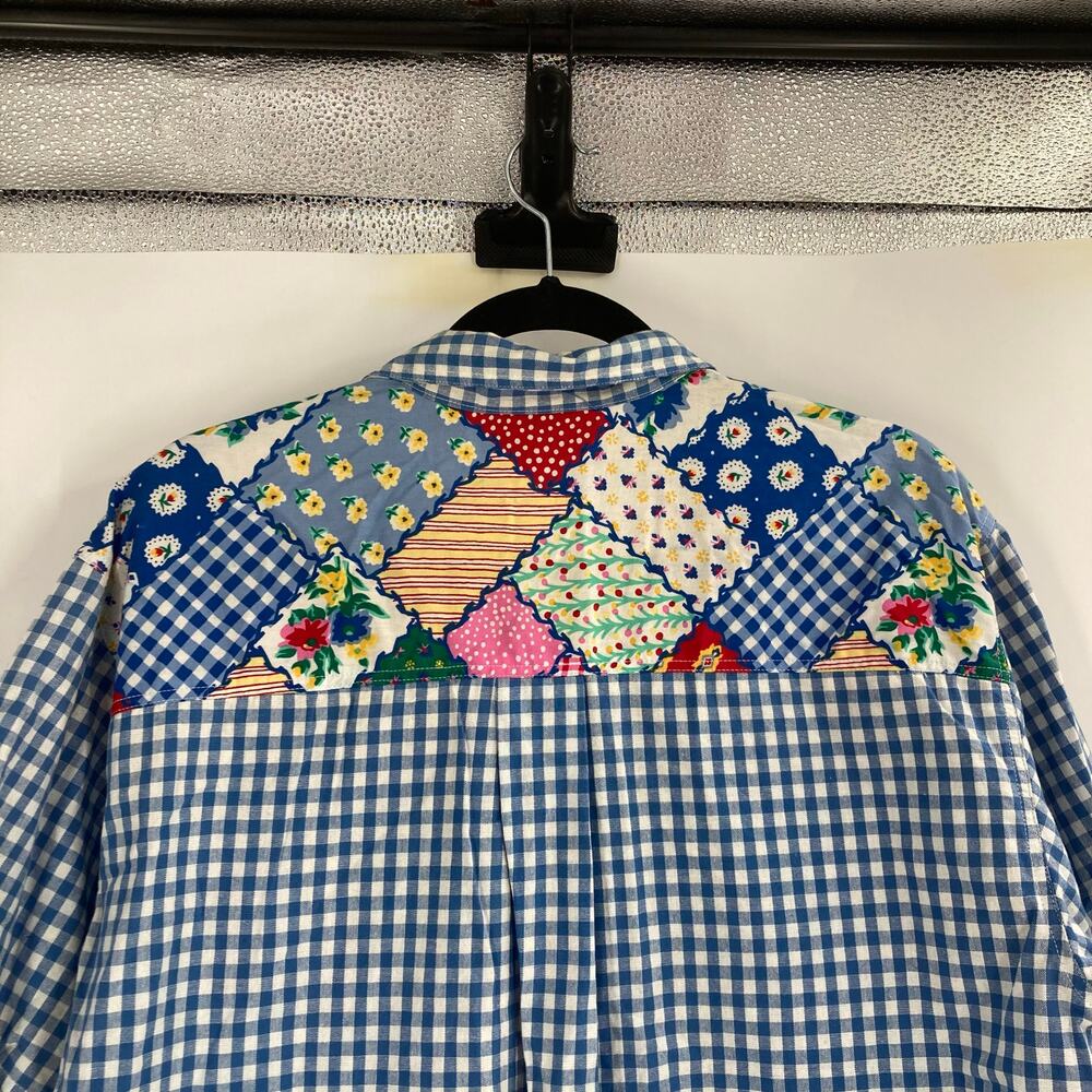 VTG Bechamel Checkered Patchwork Button Up Shirt … - image 4